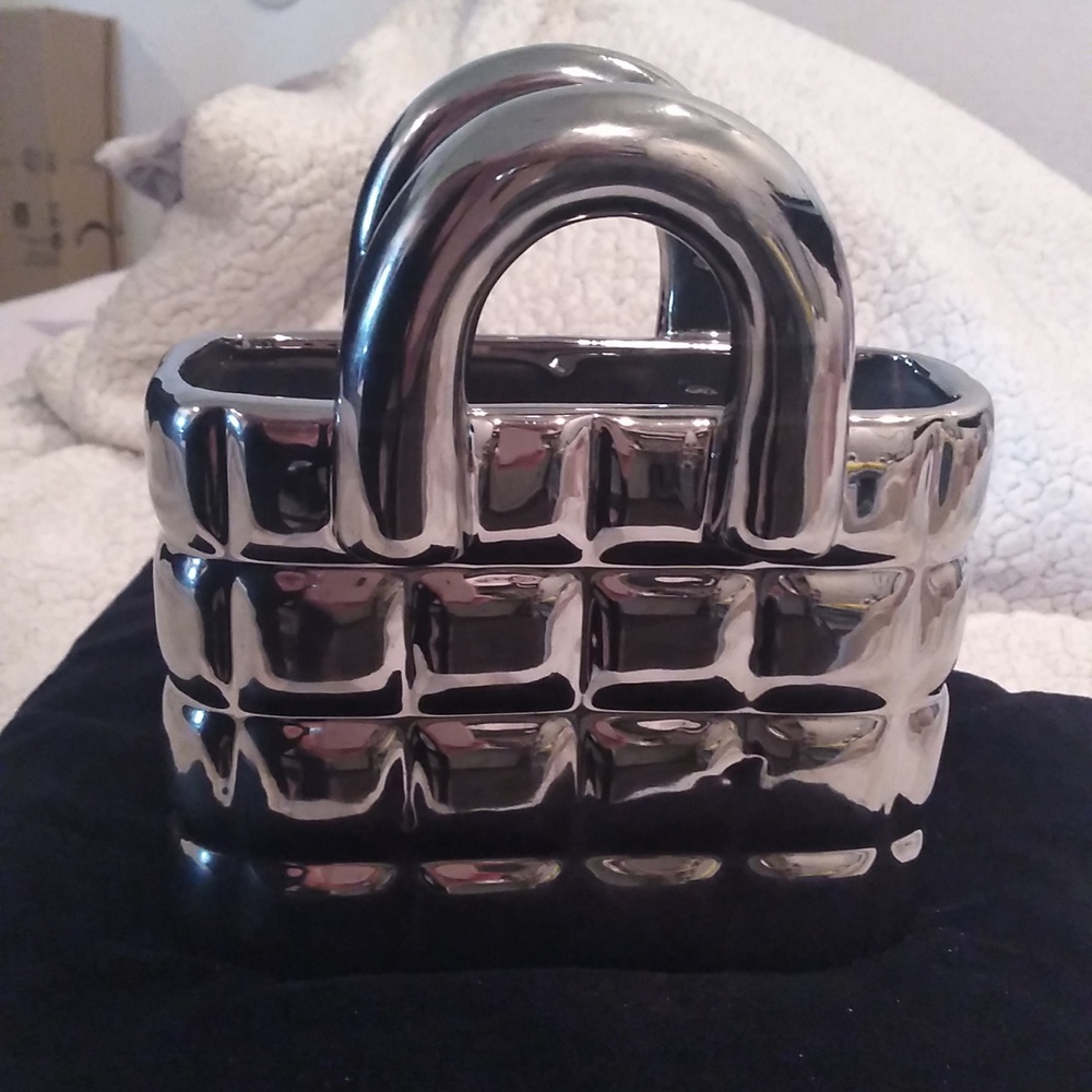 Hard Standing Purse Vase or Decor Piece NEW